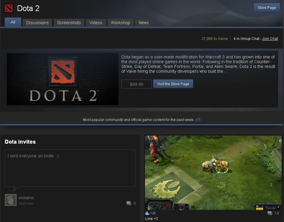 DOTA2游戏中心链接说明界面