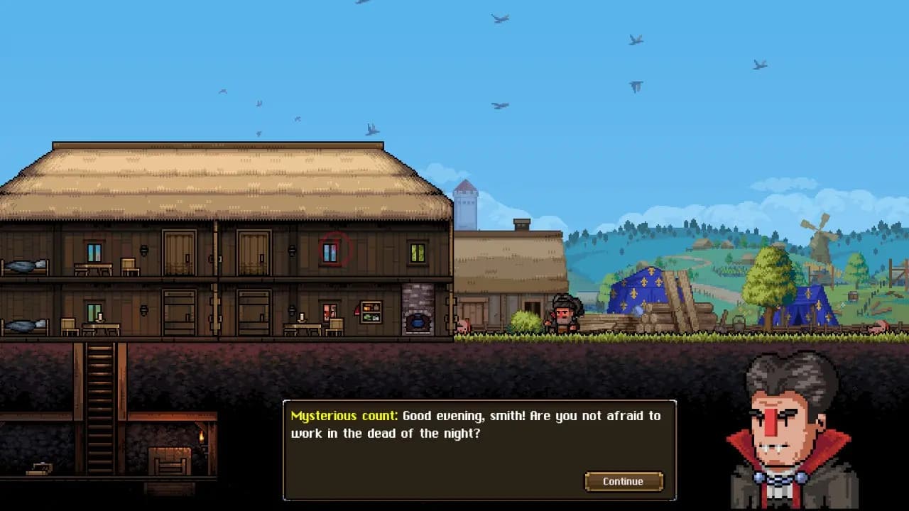 《铁匠铺传奇》游戏截图:铁砧火花四溅,铁匠处理订单的中世纪铁匠铺场景