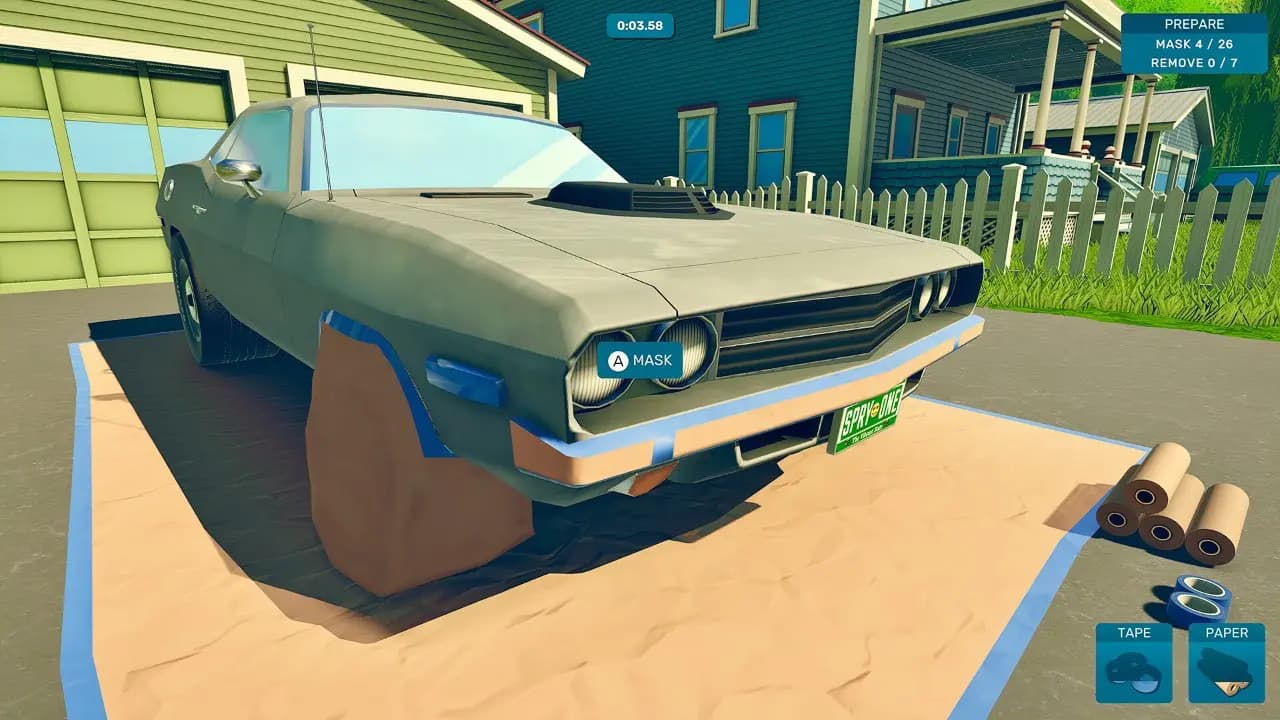 《喷漆模拟》游戏画面:创意喷漆修复旧物