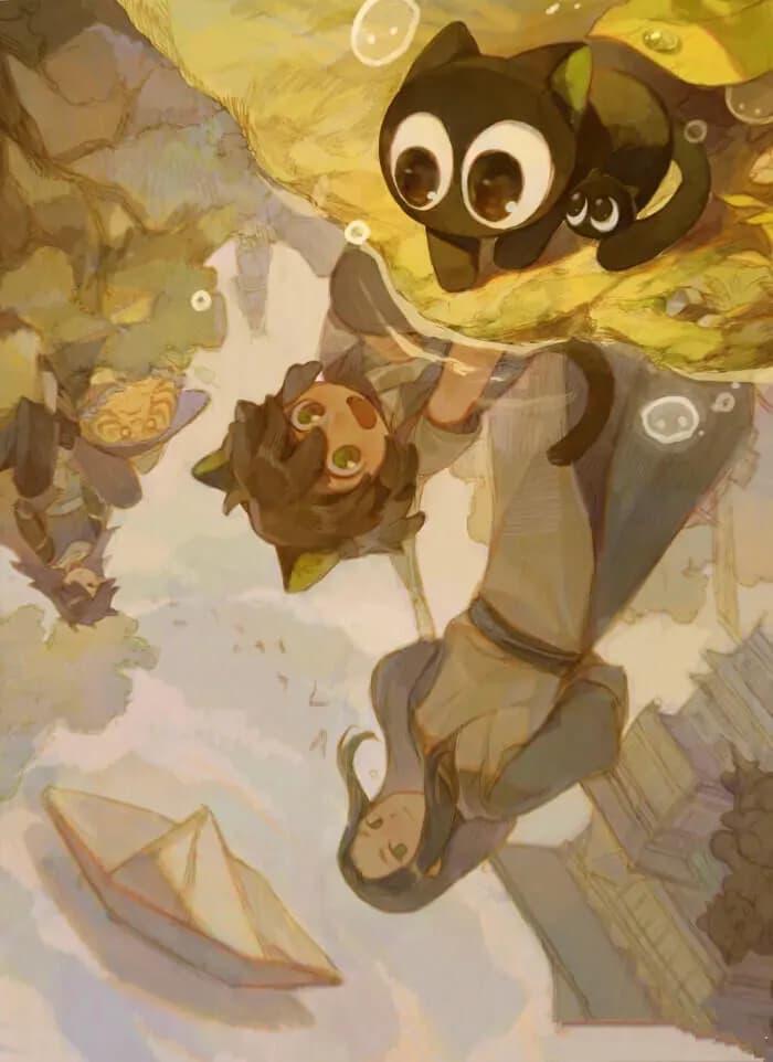 罗小黑同人第五十九章插图:无限与小黑的旅途场景