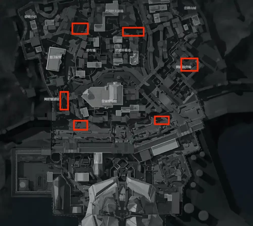 三角洲行动巴克什空投点位地形复杂建筑卡位示意