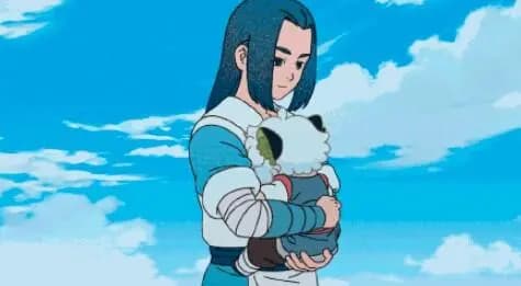 无限温柔地为小黑吹干头发,两人之间流动着暧昧的气息