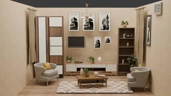 AI-generated cozy living room from text prompt using Imaginarium at SIGGRAPH Asia 2025