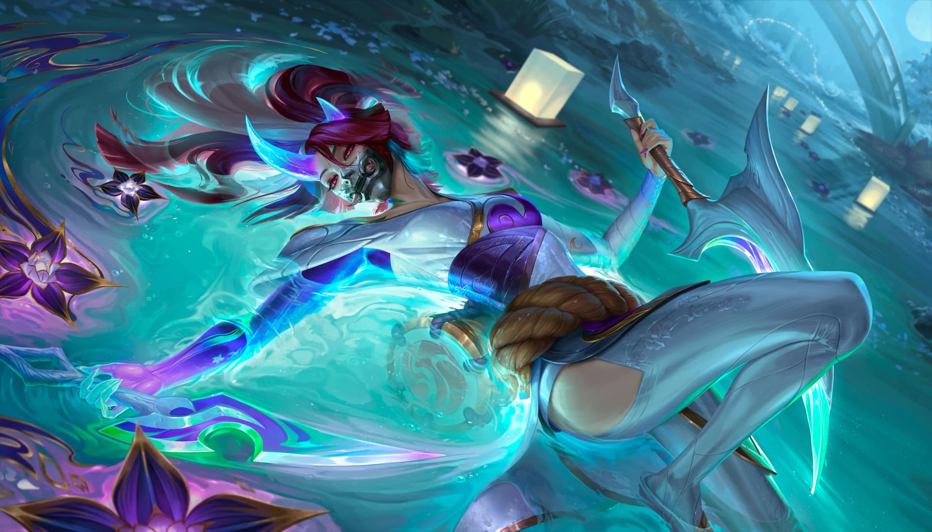 灵魂莲华阿卡丽朝花臻彩皮肤展示图