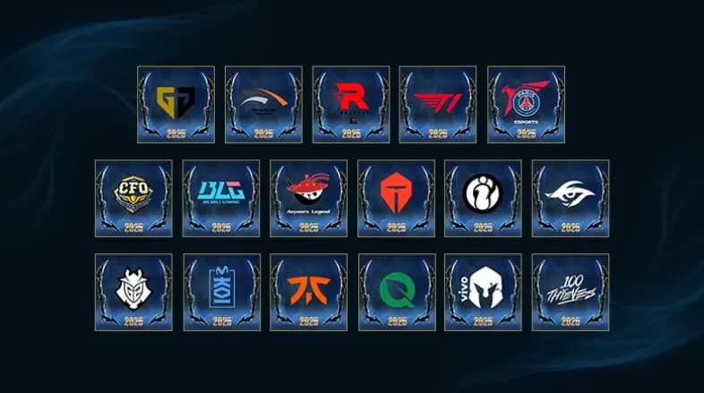 2025全球总决赛部分战队定制图标展示图