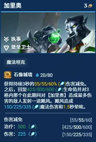 主坦加里奥减伤与点控敌方后排C位的技能展示