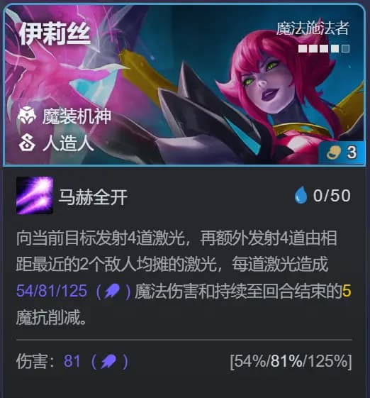 伊莉丝法力值调整为0/50后技能频率提升图