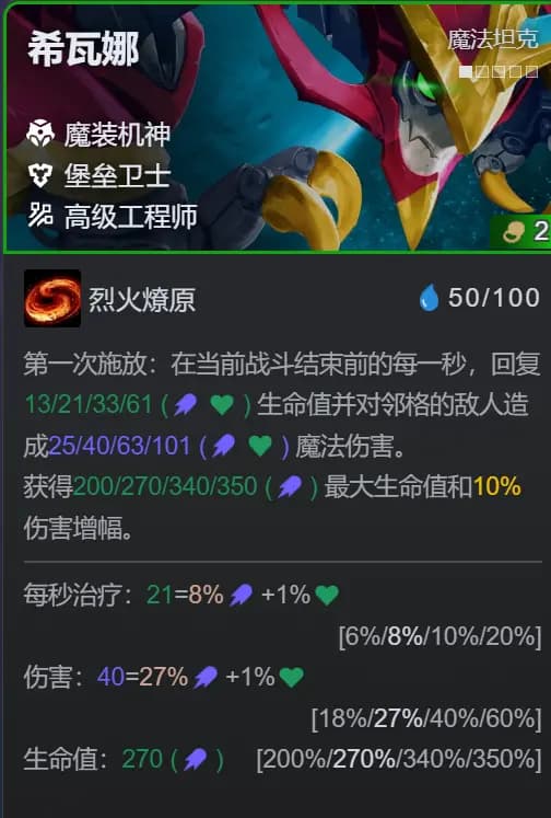 希瓦娜生命值与法力值改动后坦度示意