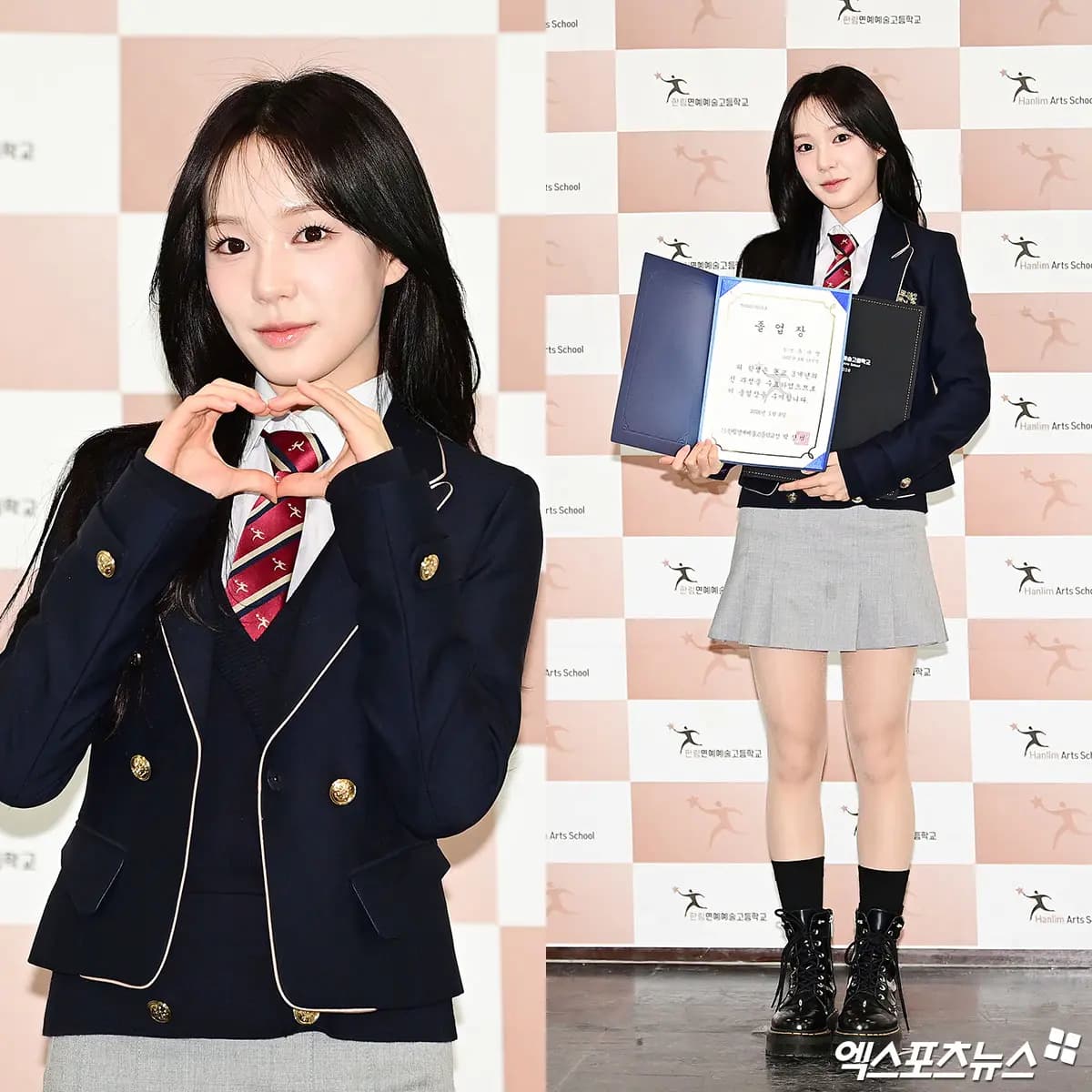 Yoo Sarang of izna poses during photo time at Hanlim Multi Art School's 15th graduation ceremony
