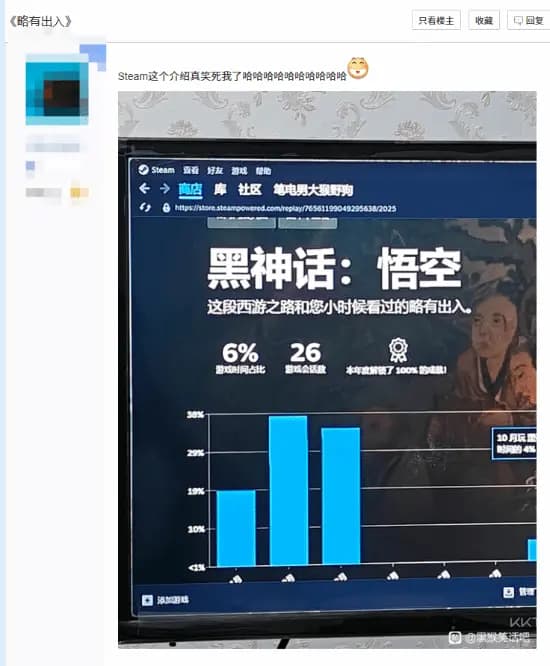 Steam年度总结页面《黑神话:悟空》热议文案展示
