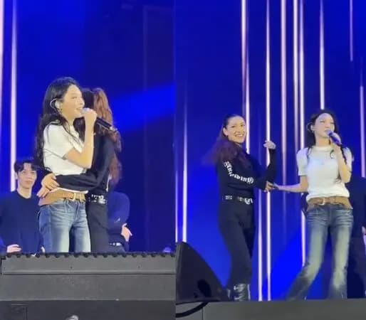 请夏在杜拜舞台上拥抱并介绍舞者Sara,宣布这是最后一次合作,场面温馨感人。