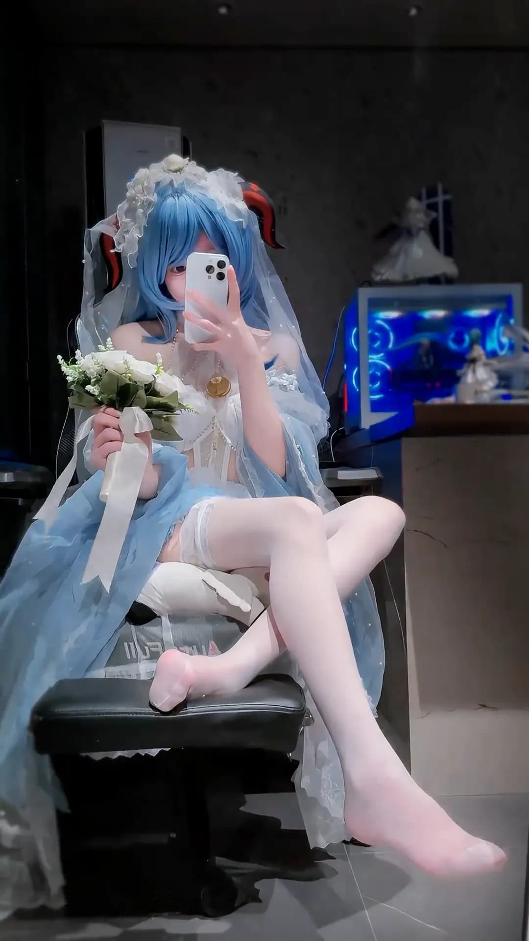 原神甘雨花嫁cos 珝珝还原璃月秘书温柔气质